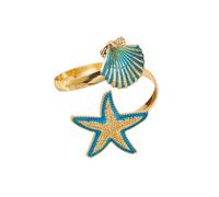 SCRDPRAD Colorful Seashell Starfish Arm Cuff Bracelet for Women Boho Upper Arm Bangle Bracelet Holiday Summer Beach Hawaii Jewelry Gifts, Middle, Acrylic, no gemstone