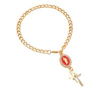 SCRDPRAD Colorful Virgin Mary Bracelet For Women Adjustable Cross Bracelet Easter Christmas Gifts Jewelry, Middle, no gemstone