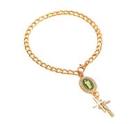 SCRDPRAD Colorful Virgin Mary Bracelet For Women Adjustable Cross Bracelet Easter Christmas Gifts Jewelry, Middle, no gemstone