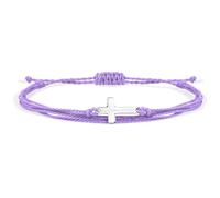 SCRDPRAD Handmade Cross Sideways Braided Colorful String Adjustable Rope Bangle Friendship Couple Bracelet Faith Hope Blessed Christmas Religious Lucky Jewelry for Women Men, Adjustable, Metal, no