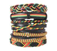 SCRDPRAD Juneteenth African Beaded Bracelet Black History Month Adjustable Multiple Wooden/Beaded/Waven/Leather/Tribal Braided Bracelets Men Women, 1, Resin, no gemstone