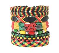 SCRDPRAD Juneteenth African Beaded Bracelet Black History Month Adjustable Multiple Wooden/Beaded/Waven/Leather/Tribal Braided Bracelets Men Women, 1, Resin, no gemstone