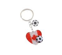 SCRDPRAD Sparkly Football Keychains Patriotic American Mexican Canadian Flag Keychain Soccer Player Gifts for Sports Lover, M, Alloy Steel, no gemstone