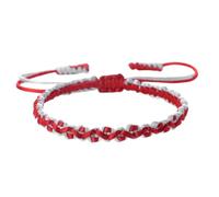 SCRDPRAD Woven Twisted String Rope Kabbalah Bracelet, Couple Prayer Lucky Protection Wristbands, Handmade Two-Tone Friendship Bracelet, 1, Resin, no gemstone