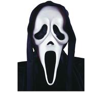 Scream 4 Ghost Face Mask With Hood Fancy Dress Accessory