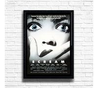 Scream, 90s Movie Print Vintage Nostalgic Film Poster, A4 and A3 Size Frame Options Available,Great Home, Pub, Café, Bar Decoration Wall Art Print, House gift for movie lovers (A3 Framed (Black))