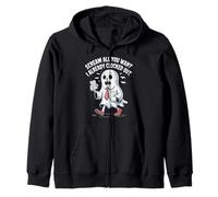 Scream All You Want I Already Clocked Out Halloween Zip Hoodie