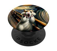 Scream Art Funny Painting Parody Pet Humor Hamster PopSockets Adhesive PopGrip