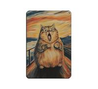 Scream Cat Print Funny Tin Sign Vintage Metal Pub Club Cafe Bar Home Wall Art Decoration Poster Retro 8x12inch(20x30cm)