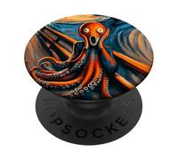 Scream Funny Ocean Surreal Artwork Humor Art Artsty Octopus PopSockets Adhesive PopGrip