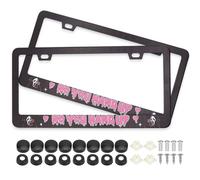 Scream Ghost Funny Hilarious Skull Face No You Hang Up License Plate Frames (2 Pack) - Stainless Steel with Screw Caps and 2 Holes - for Women (No You Hang Up)