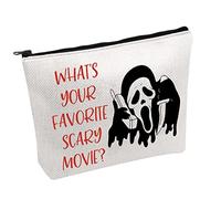 Scream Ghost Movie Cosmetic Makeup Bag Horror Movies Fans Gift What's Your Favorite Scary Movie Zipper Pouch (Favorite Scary Movie)