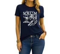 Scream Halloween Horror Movies Films | Halloween Costume Outfit Women's T-Shirt, navy blue, XL