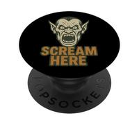 Scream Here Vampire Scary Halloween PopSockets Adhesive PopGrip