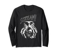 Scream Horror Face Spider Terror Creepy Arachnophobia Long Sleeve T-Shirt