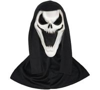 Scream Mask with Attached Black Hood for Gathering Cosplay Type A One Size