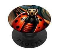 Scream Masterpiece Parody Surreal Artistic Beetle Ladybug PopSockets Adhesive PopGrip