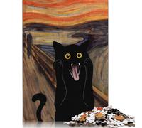 Scream Meow Wooden Jigsaw Puzzles for Adults 1000 Piece Rectangular Puzzle for Adults Game 1000pcs (75x50cm)