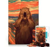 Scream of Capybara 1000 Piece Jigsaw Puzzles for Adults Improve Memory Anxiety Relief Sharp Edge Wall Art Decor (38x26cm)