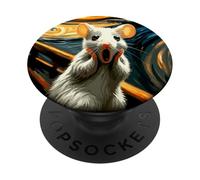Scream Parody Art Funny Painting Animal Humor Artistic Mouse PopSockets Adhesive PopGrip