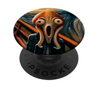 Scream Parody Surreal Oceanic Cephalopod Sea Animal Squid PopSockets Adhesive PopGrip