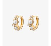 Scream Pretty Hannah Martin 18ct Gold Plated Pearl Cubic Zirconia Cluster Huggie Earrings SPG-404