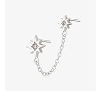 Scream Pretty Hannah Martin Interstellar Silver Chained Star Two Stud Single Earrings SPS-352