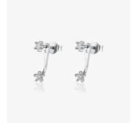 Scream Pretty Silver Rhodium Plated Cubic Zirconia Star Ear Jacket Earrings SPS-213