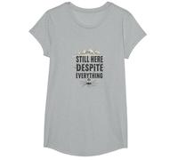 Scream Queen: Horrors Persist But So Do I T-Shirt, Girls, Heather Grey, Small
