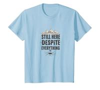 Scream Queen: Horrors Persist But So Do I T-Shirt, Kids, Baby Blue, 3 Years