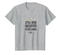 Scream Queen: Horrors Persist But So Do I T-Shirt, Kids, Heather Grey, 3 Years