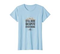 Scream Queen: Horrors Persist But So Do I T-Shirt, Women, Baby Blue, 3XL