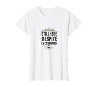 Scream Queen: Horrors Persist But So Do I T-Shirt, Women, White, 3XL