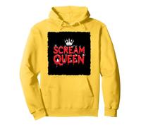 Scream Queen: Spooky Halloween Royalty for Horror Fans Pullover Hoodie, Adult Unisex, Lemon, XXL