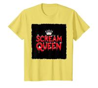 Scream Queen: Spooky Halloween Royalty for Horror Fans T-Shirt, Kids, Lemon, 3 Years