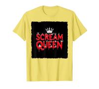 Scream Queen: Spooky Halloween Royalty for Horror Fans T-Shirt, Men, Lemon, L