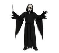 Scream VI Ghost Face Kids Halloween Costume Boys Black Hooded Robe Mask Belt