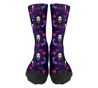 Scream7 Socks, Scream Merchandise Scary Face Ghost Printed Breathable Comfortable Mid Tube Socks, Ghost Funny Stocks Gifts for Fans A05