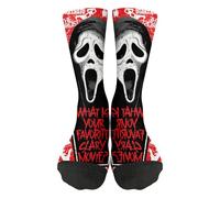 Scream7 Socks, Scream Merchandise Scary Face Ghost Printed Breathable Comfortable Mid Tube Socks, Ghost Funny Stocks Gifts for Fans A16