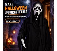 Screamer Mask Scream White Black Ghost Face Horror Halloween Fancy Dress Mask