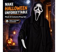 Screamer Mask Scream White Black Ghost Face Horror Halloween Fancy Dress Mask