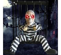 Screaming Animated Hanging Halloween Decorations Outdoor Indoor, Motion Sensor Skeleton Halloween Decoration, Hanging/Carrying on Shoulders, Ghost Halloweens Prop Decor for Party, Scary Halloween's