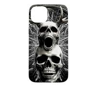 Screaming Antlered Skull Occult Sacred Geometry Gothic Case for iPhone 15 Plus