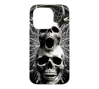 Screaming Antlered Skull Occult Sacred Geometry Gothic Case for iPhone 15 Pro