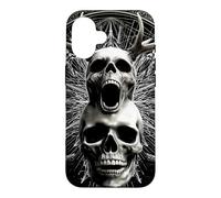 Screaming Antlered Skull Occult Sacred Geometry Gothic Case for iPhone 16