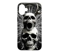 Screaming Antlered Skull Occult Sacred Geometry Gothic Case for iPhone 16 Plus
