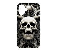 Screaming Antlered Skull Sacred Geometry Gothic Case for iPhone 16