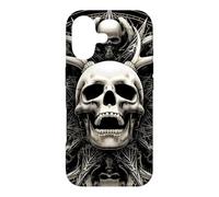 Screaming Antlered Skull Sacred Geometry Gothic Case for iPhone 17