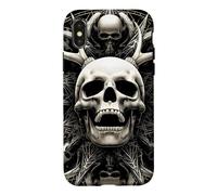 Screaming Antlered Skull Sacred Geometry Gothic Case for iPhone X/XS
