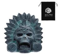 Screaming Aztec Death Whistle, 125 dB Bronze Ware Demon Skull Craft Authentic Human Sounding Loud Screams Aztec War Whistle with Drawstring Bag for Collectible Day of the Dead Halloween Gifts